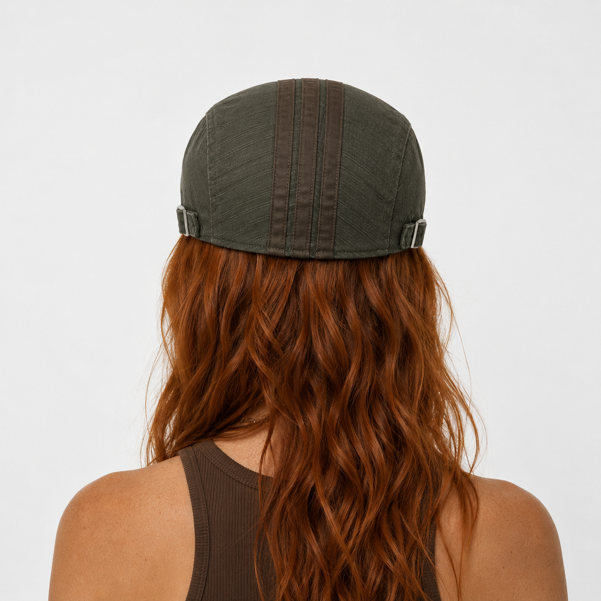 Béret Vintage Vert Khaki en Coton