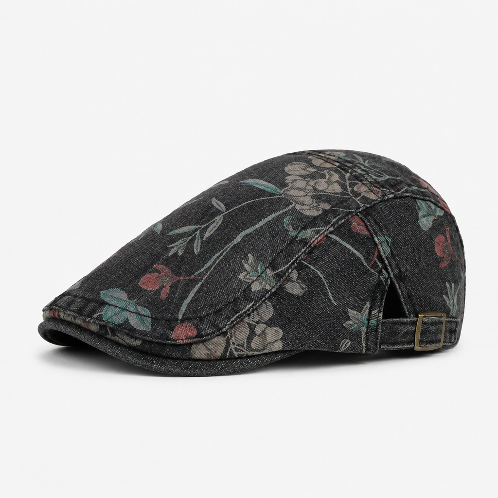 Béret Casquette Floral Noir Printemps