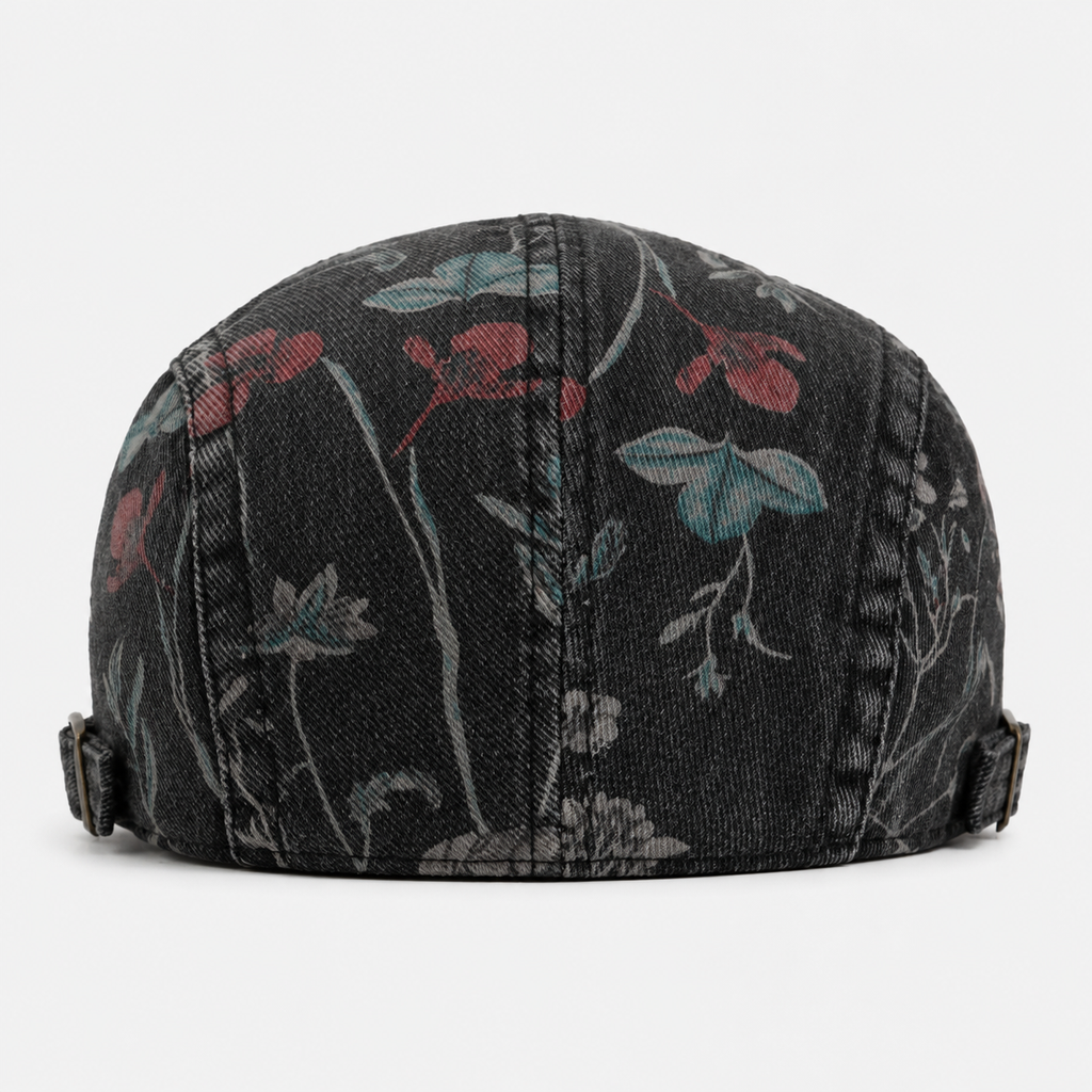 Béret Casquette Floral Noir Printemps