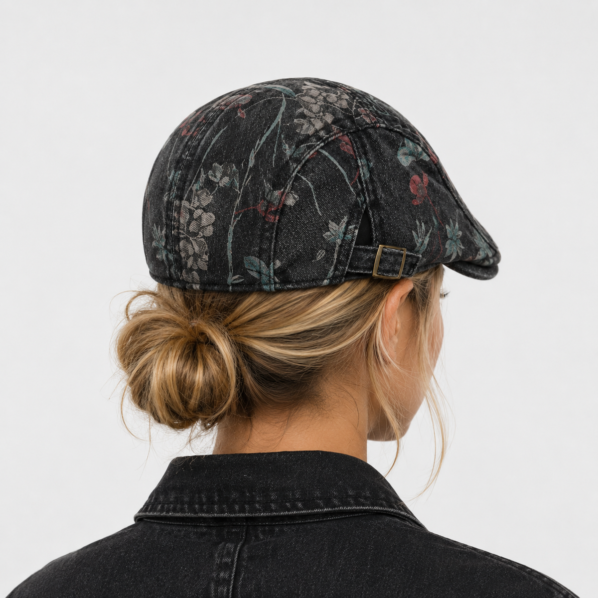 Béret Casquette Floral Noir Printemps