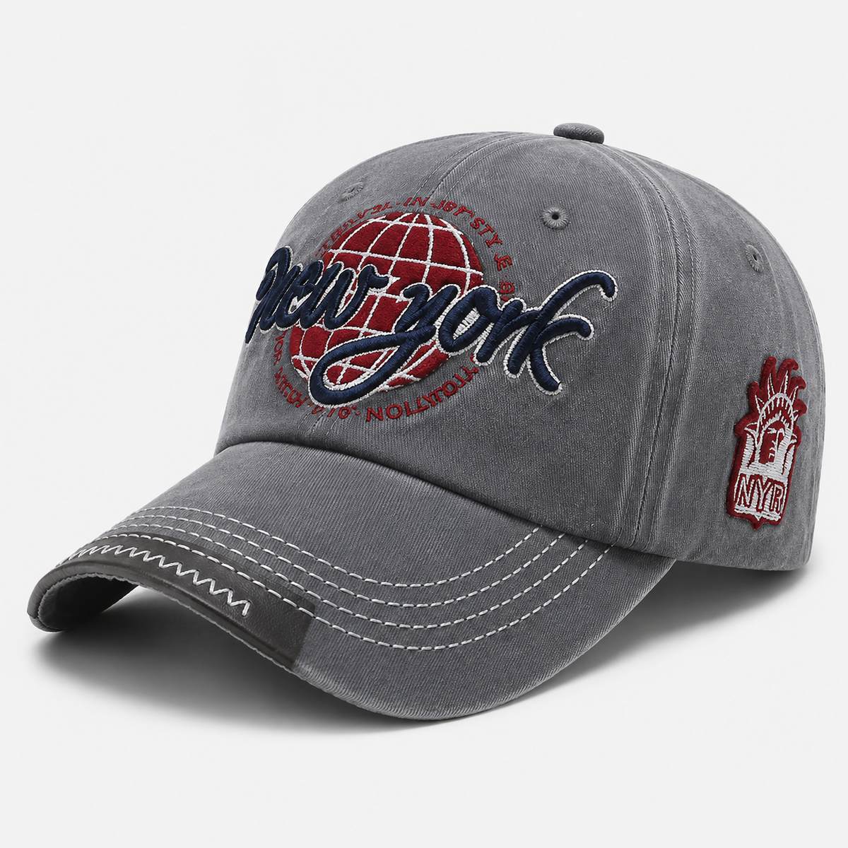 Casquette New-York Grise en coton Y2K