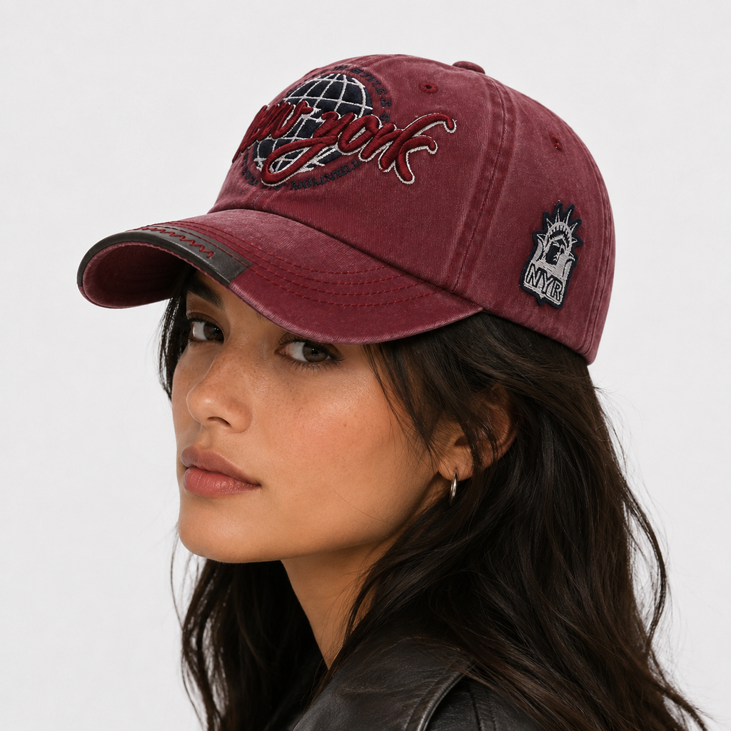 Casquette Cotton Délavé Baseball Rouge
