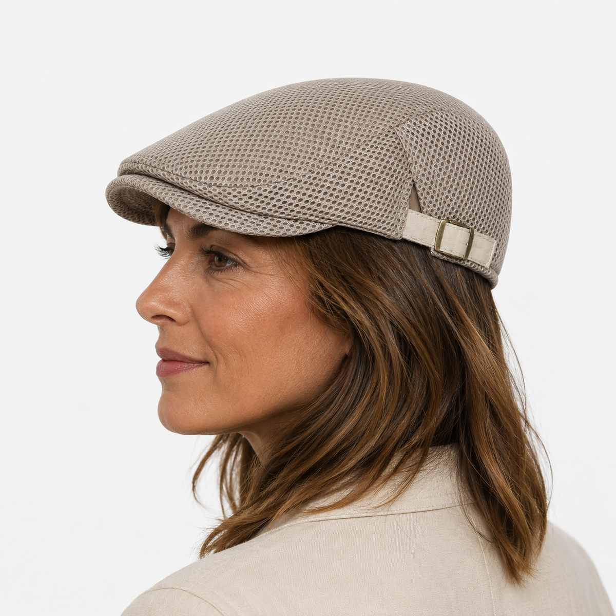 Béret Chapeau Beige Ajustable