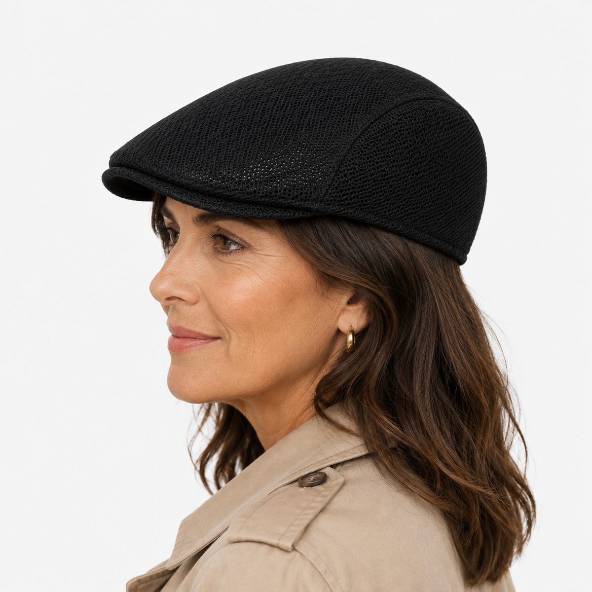 Béret Basque Casquette Plate Maille Respirante