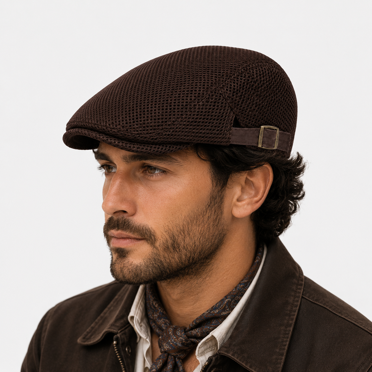 Béret Aération Marron en Maille