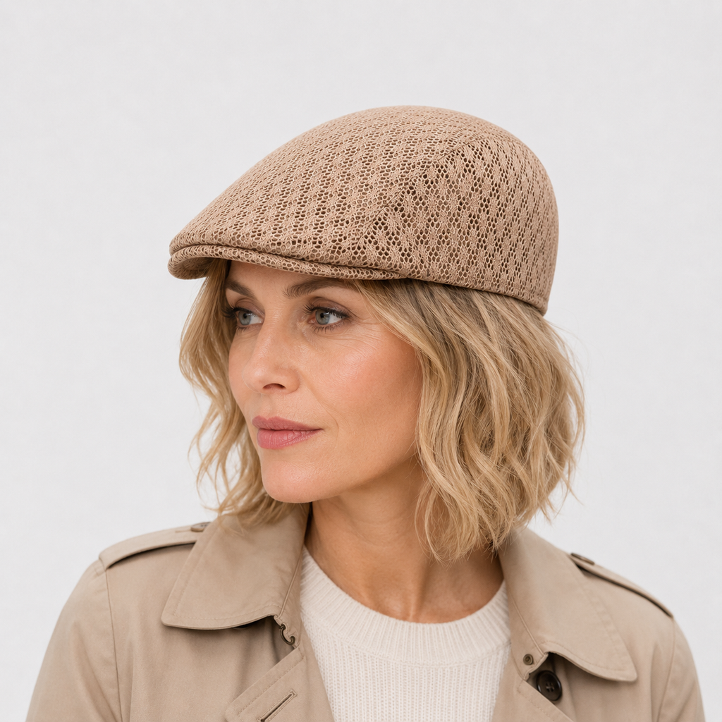 Béret en Maille Beige Respirant