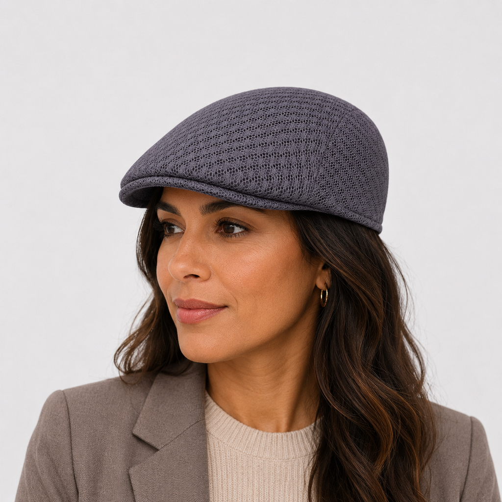 Béret Casquette Gris Foncé en Maille