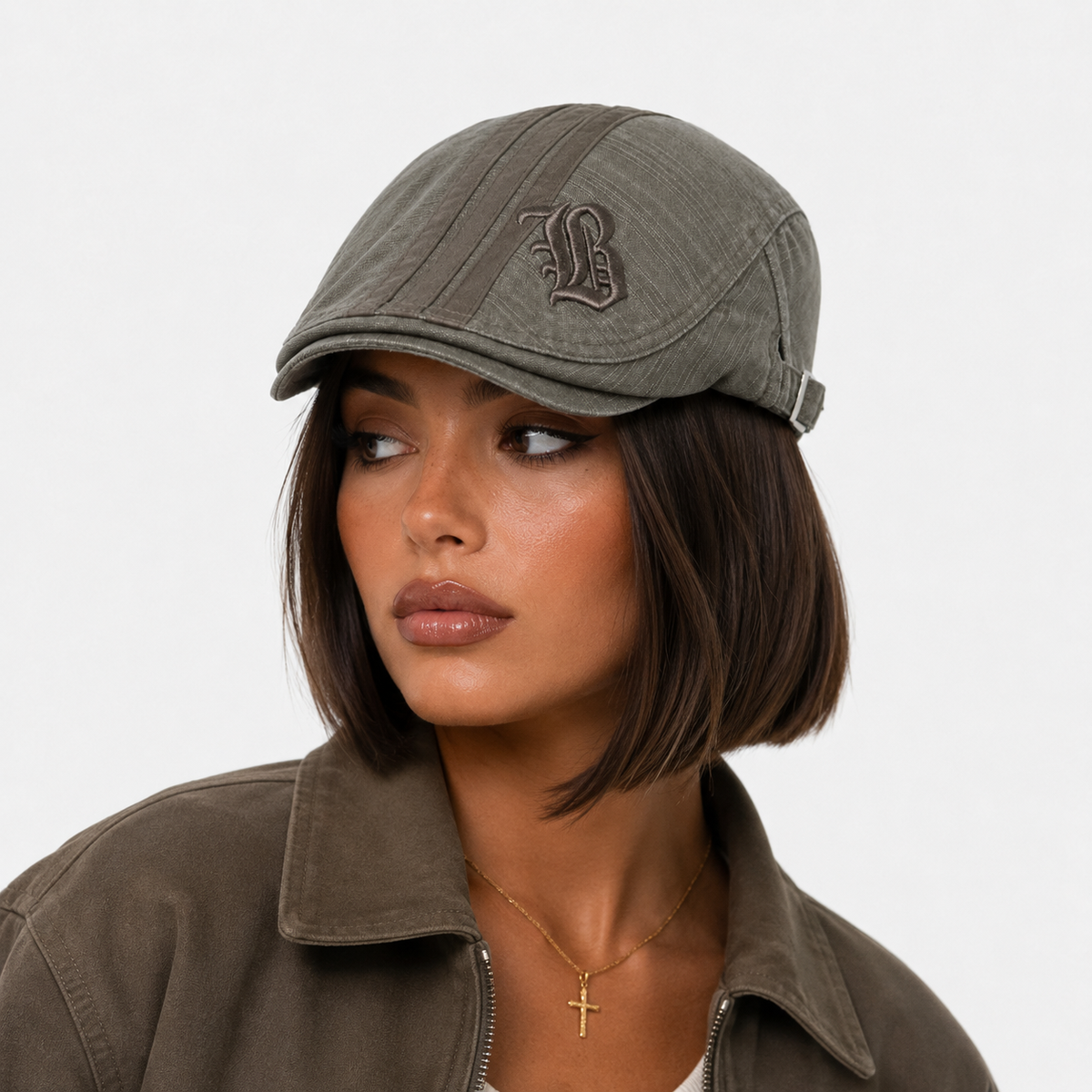 Béret Fashion Khaki en Coton