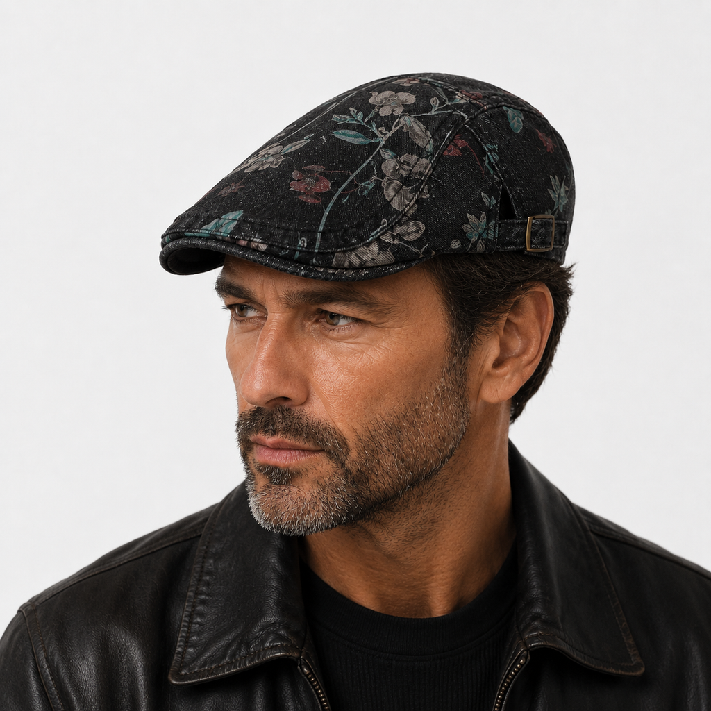 Béret Casquette Floral Noir Printemps