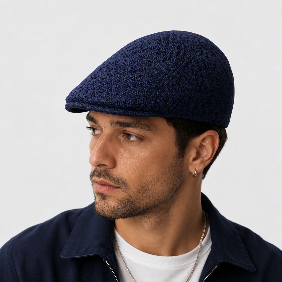Béret Casquette Bleu Marine en Coton