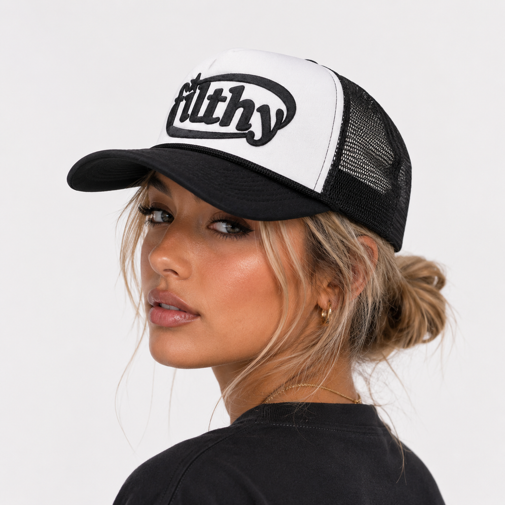 Couvre-Chef Trucker Noir Et Blanc