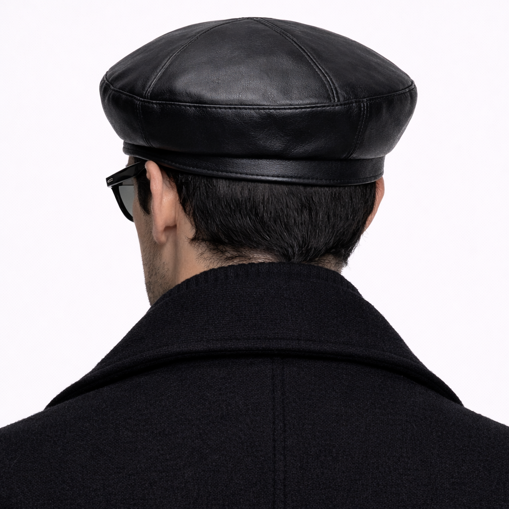 Casquette sculptant Noir "R" en Cuir