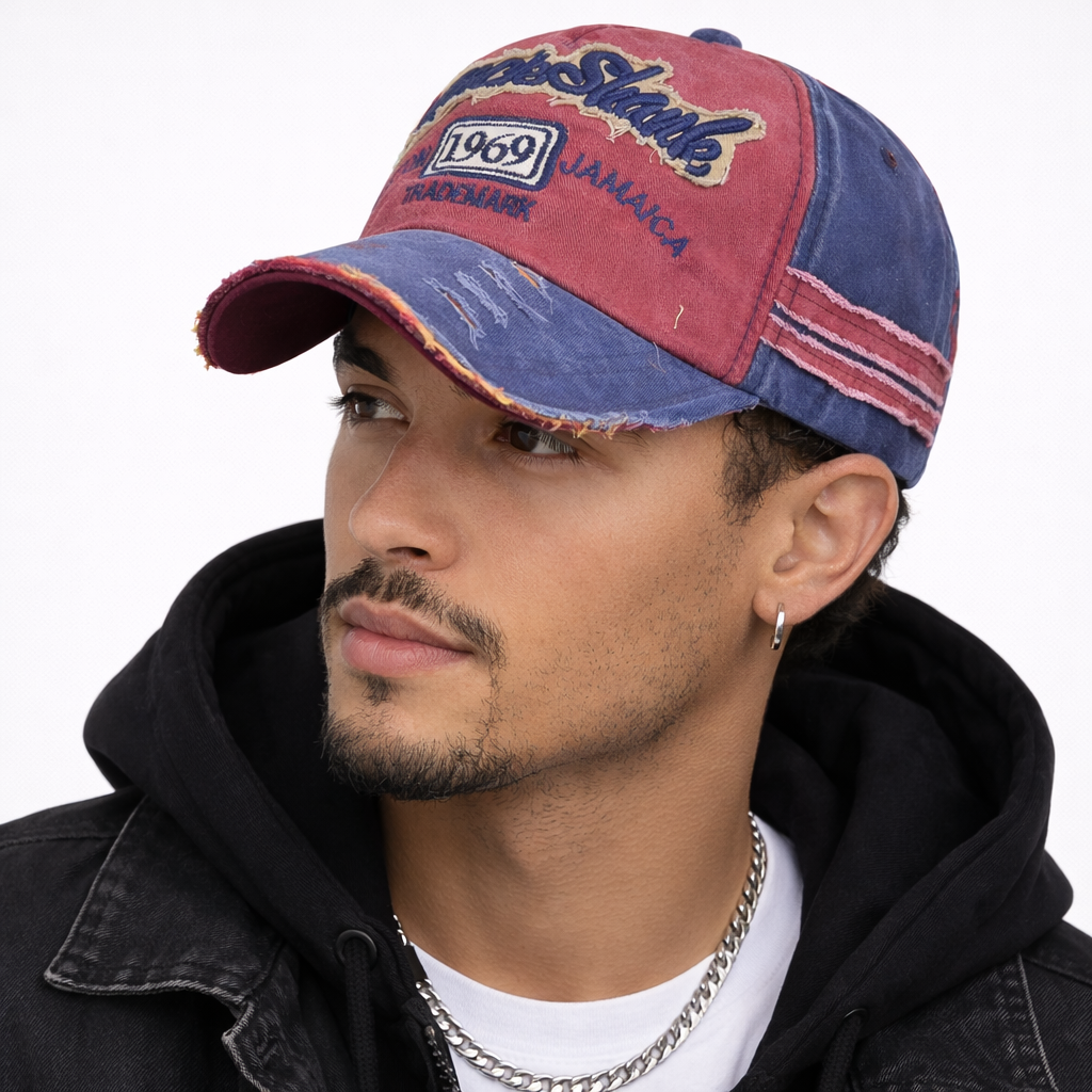 Casquette Snapback rouge américain 1969 Vintage en Cotton