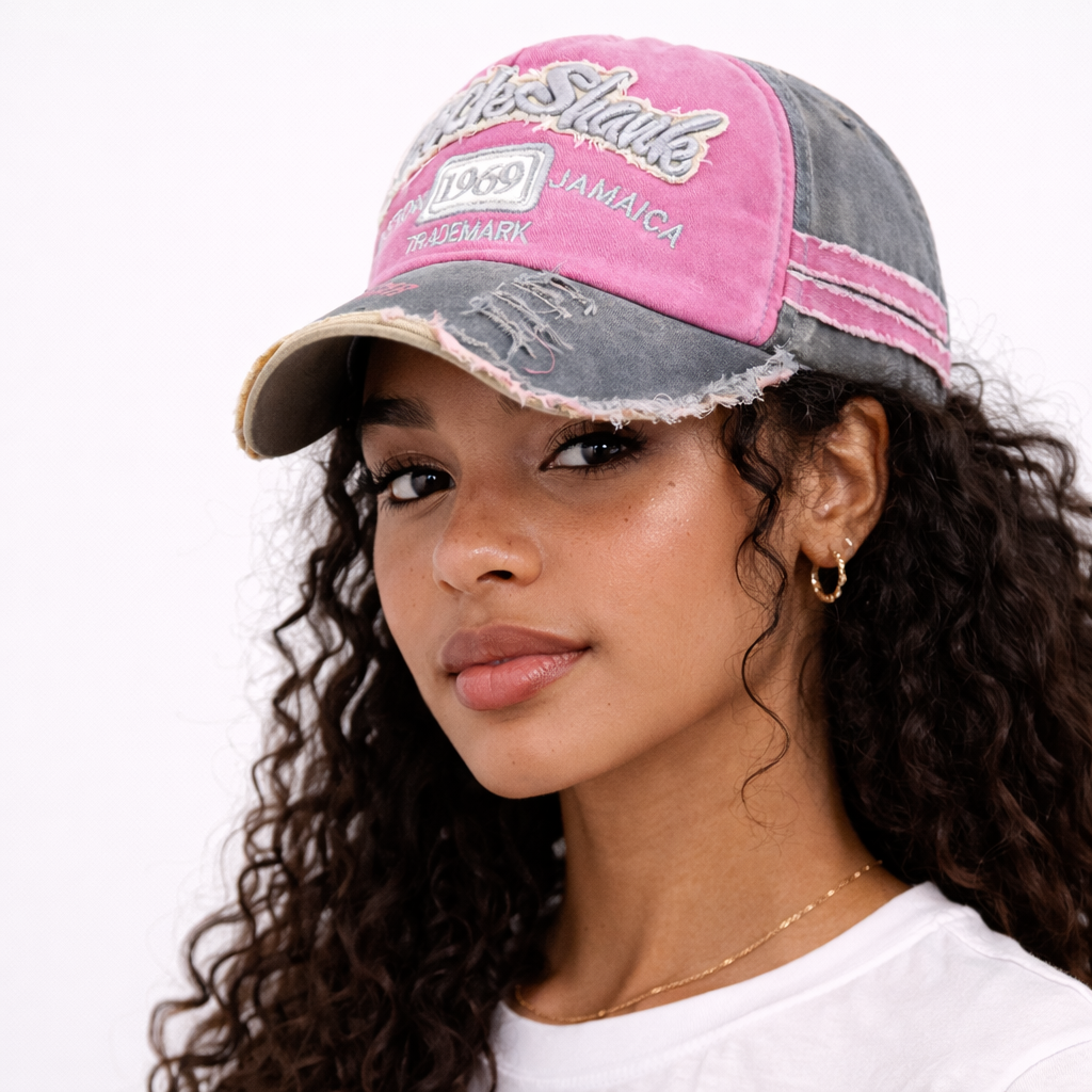 Casquette Rose 1969 Vintage en Cotton