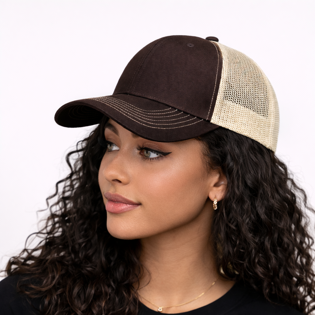 Casquette Marron & Beige Crème