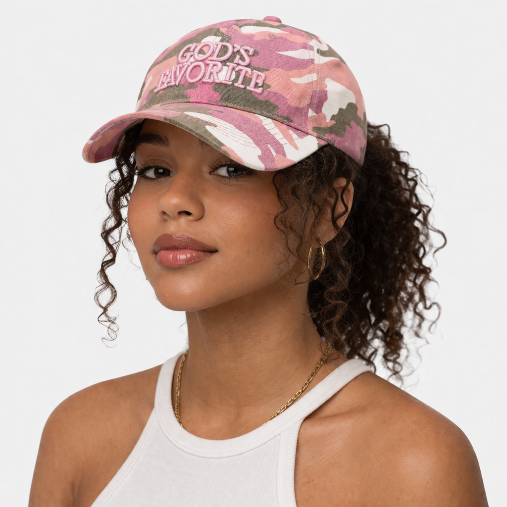 Couvre chef baseball Camo Rose en coton