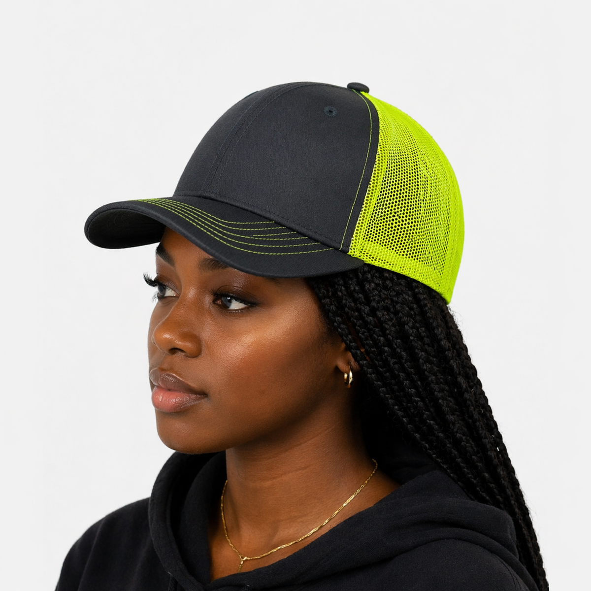 Casquette Grise & Jaune fluo