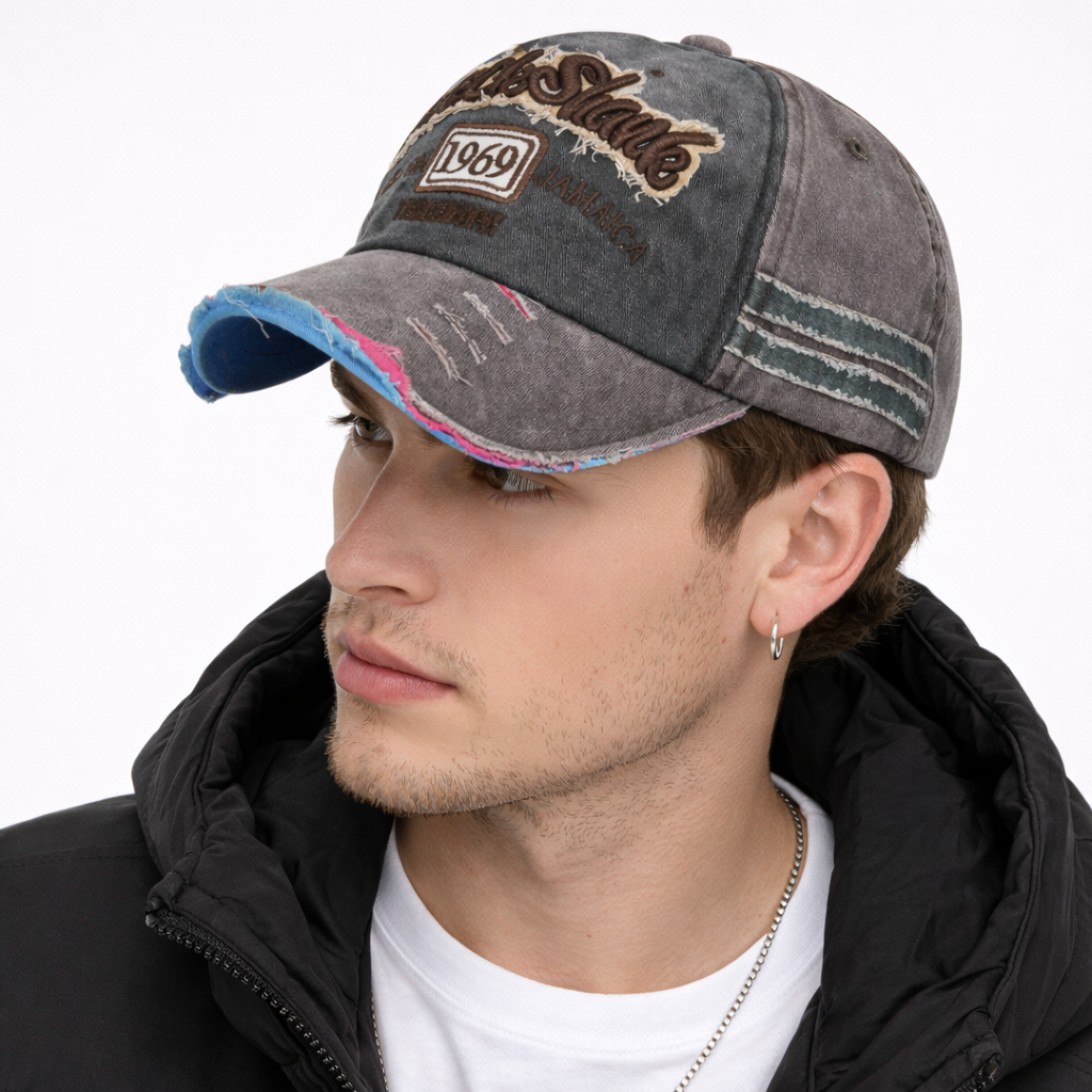 Casquette Snapback Gris délavé Vintage en Cotton