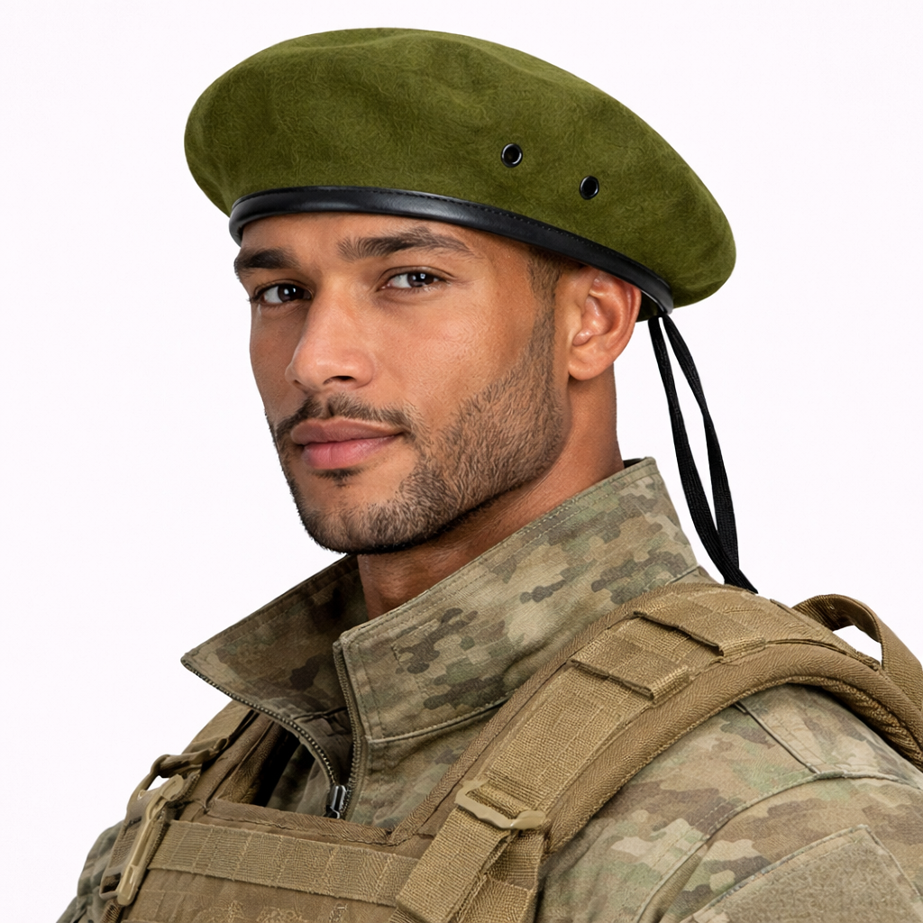 Béret de Soldat Vert kaki en laine