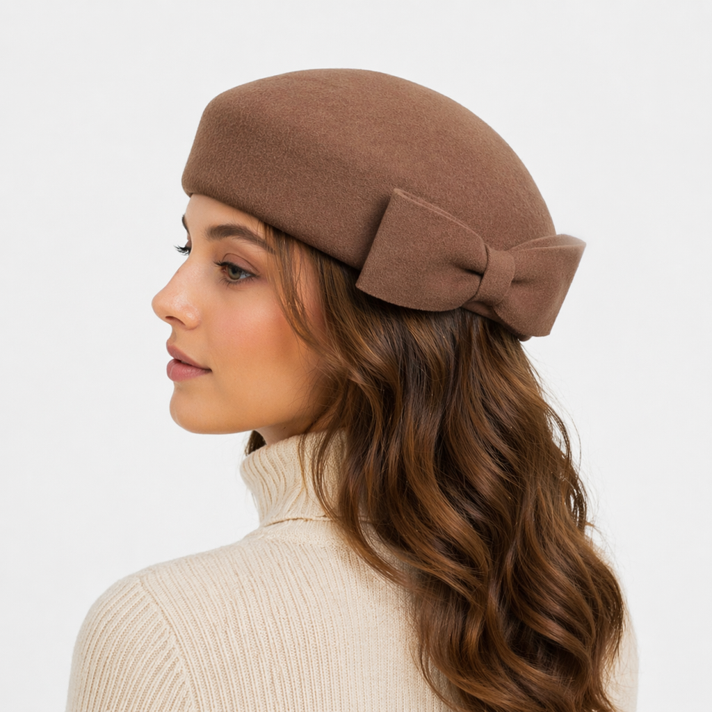Bonnet à nœud Marron pour femme