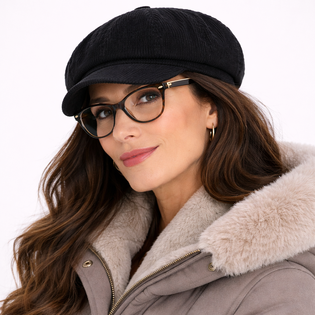Chapeau de gavroche Noir pour l'automne et l'hiver