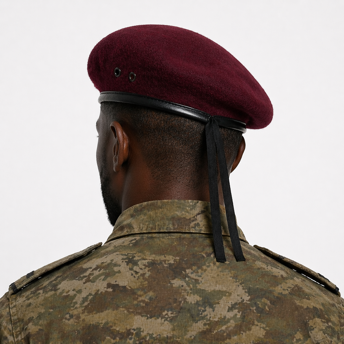 Bonnet Militaire Rouge bordeaux en laine