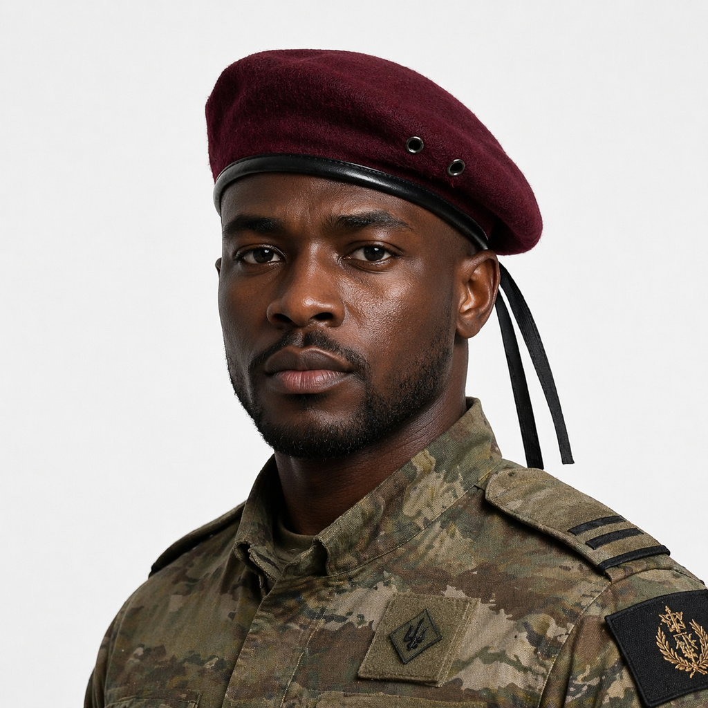 Bonnet Militaire Rouge bordeaux en laine