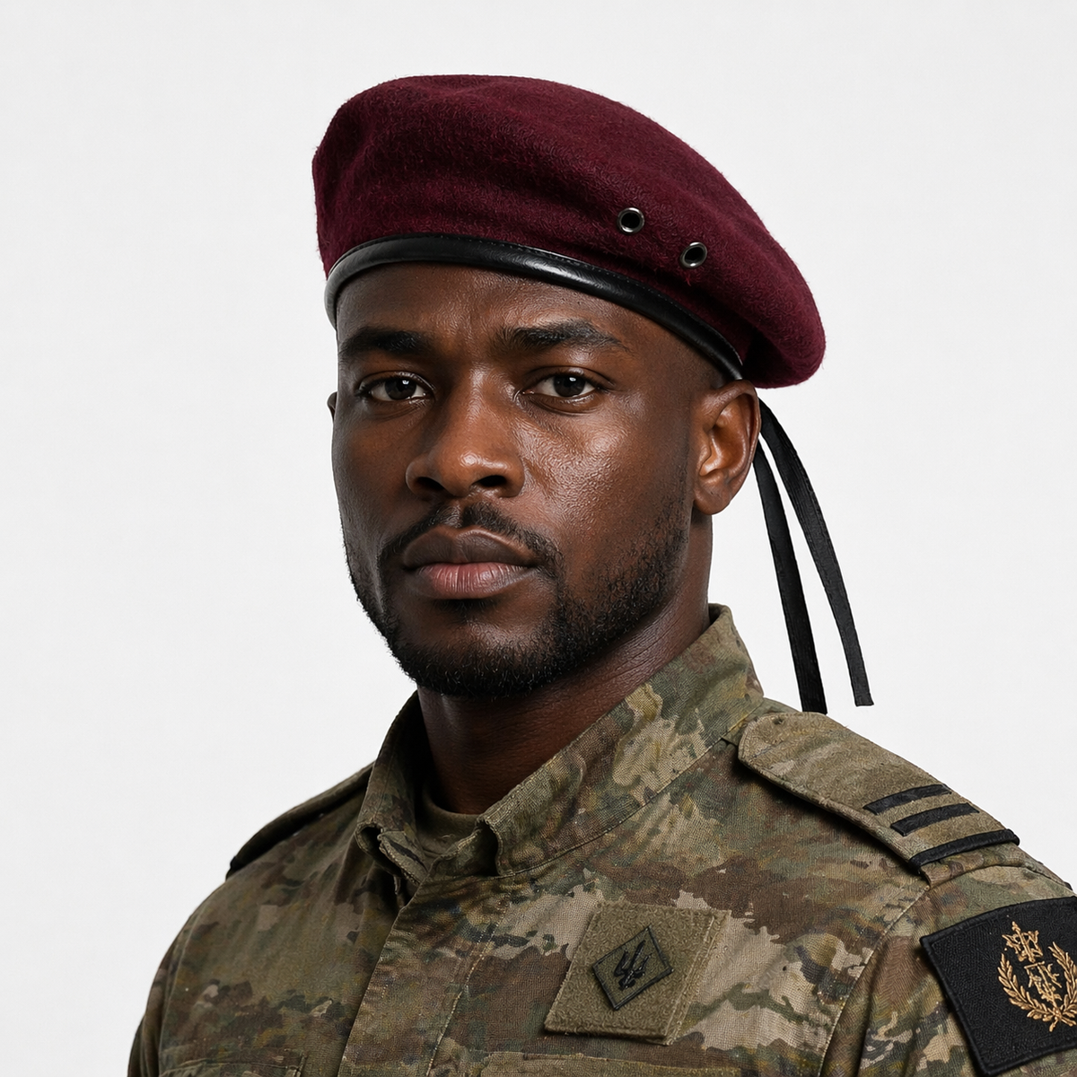 Bonnet Militaire Rouge bordeaux en laine