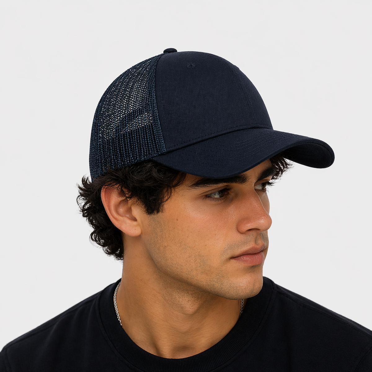 Casquette Bleu Marine en Coton simple