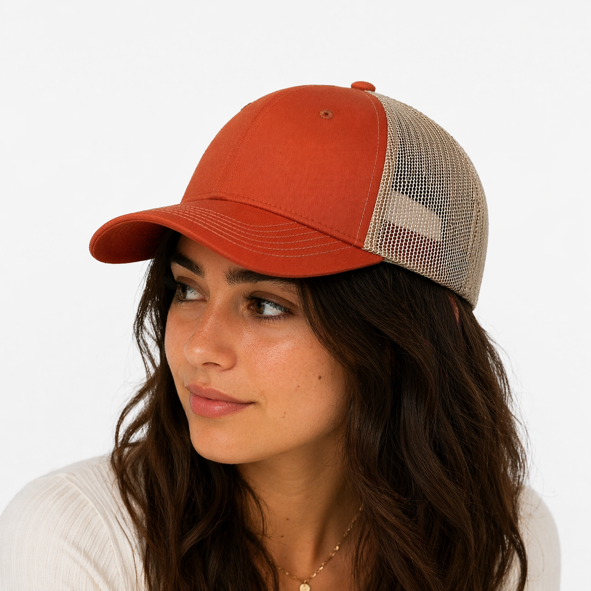 Casquette Orange & Beige