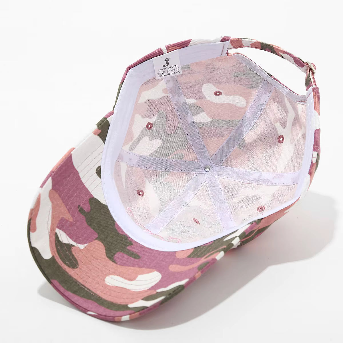 Couvre chef baseball Camo Rose en coton