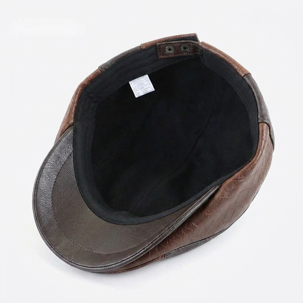 Couvre chef Chic en écaille Marron en cuir