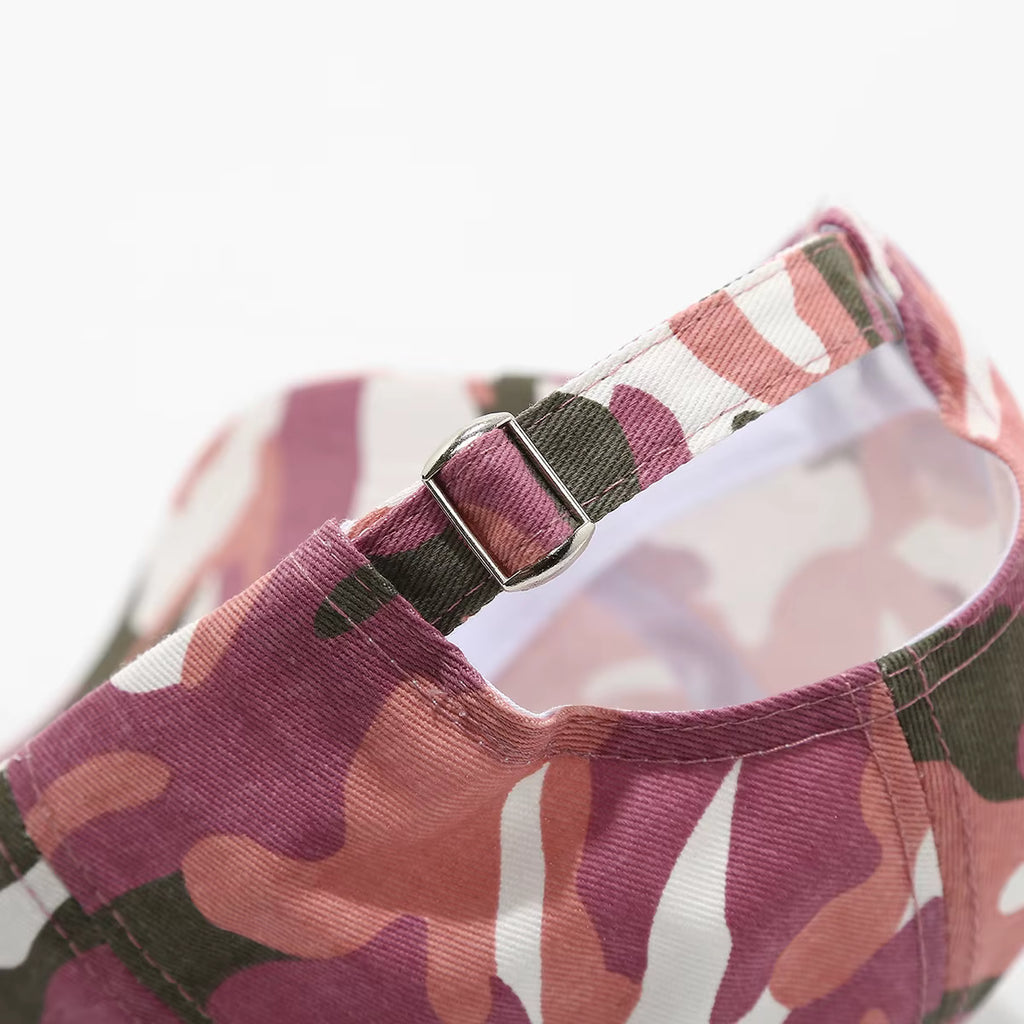 Couvre chef baseball Camo Rose en coton