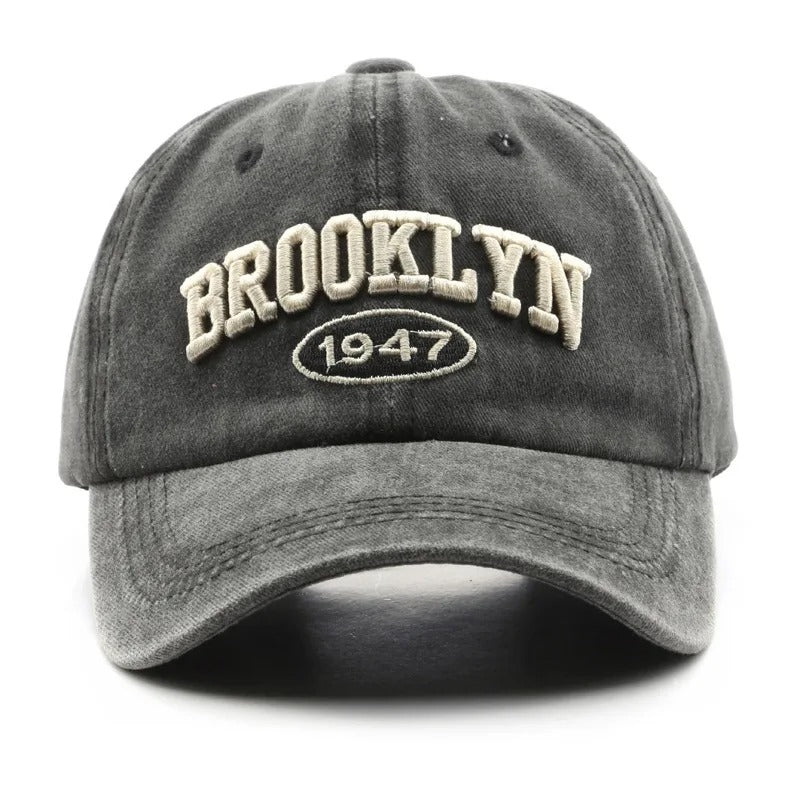 Casquette Baseball Rétro Brooklyn Noir léger en coton 1947