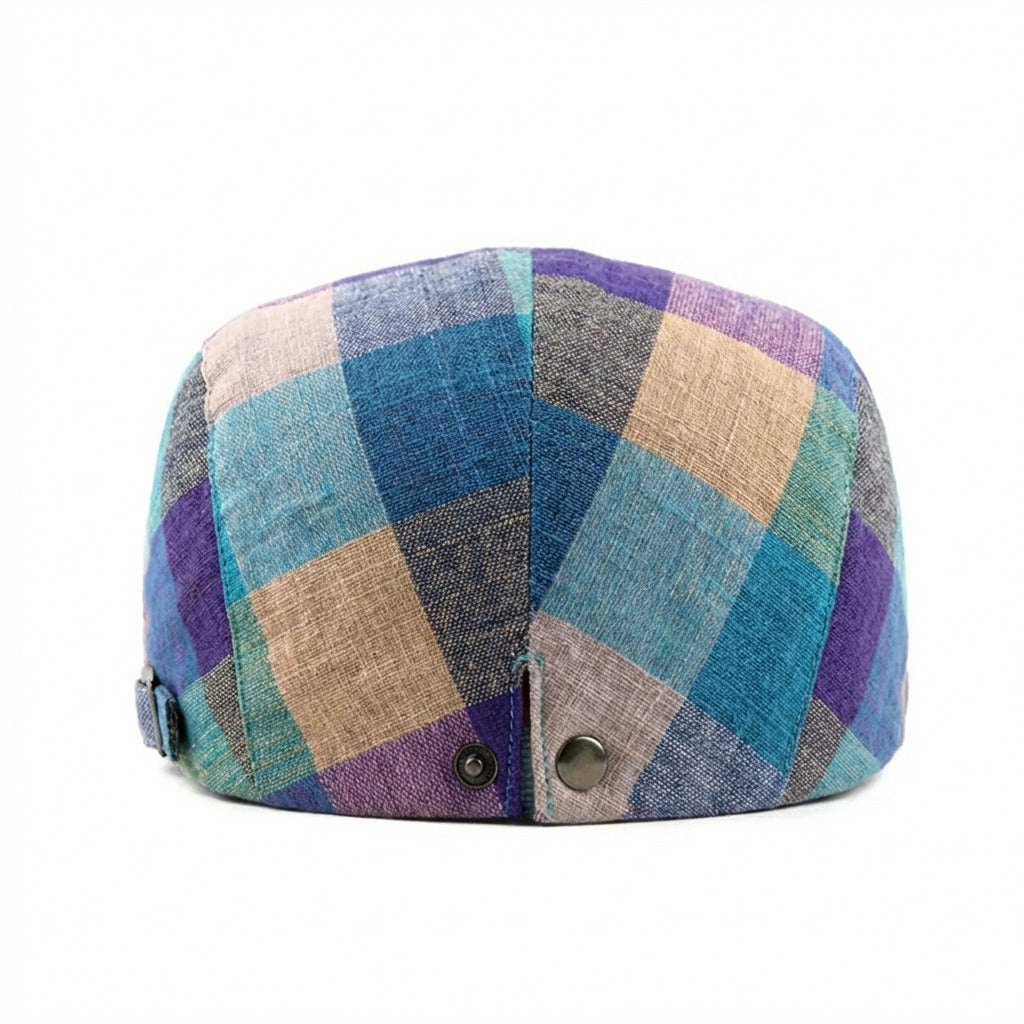 Béret à carreaux Bleu