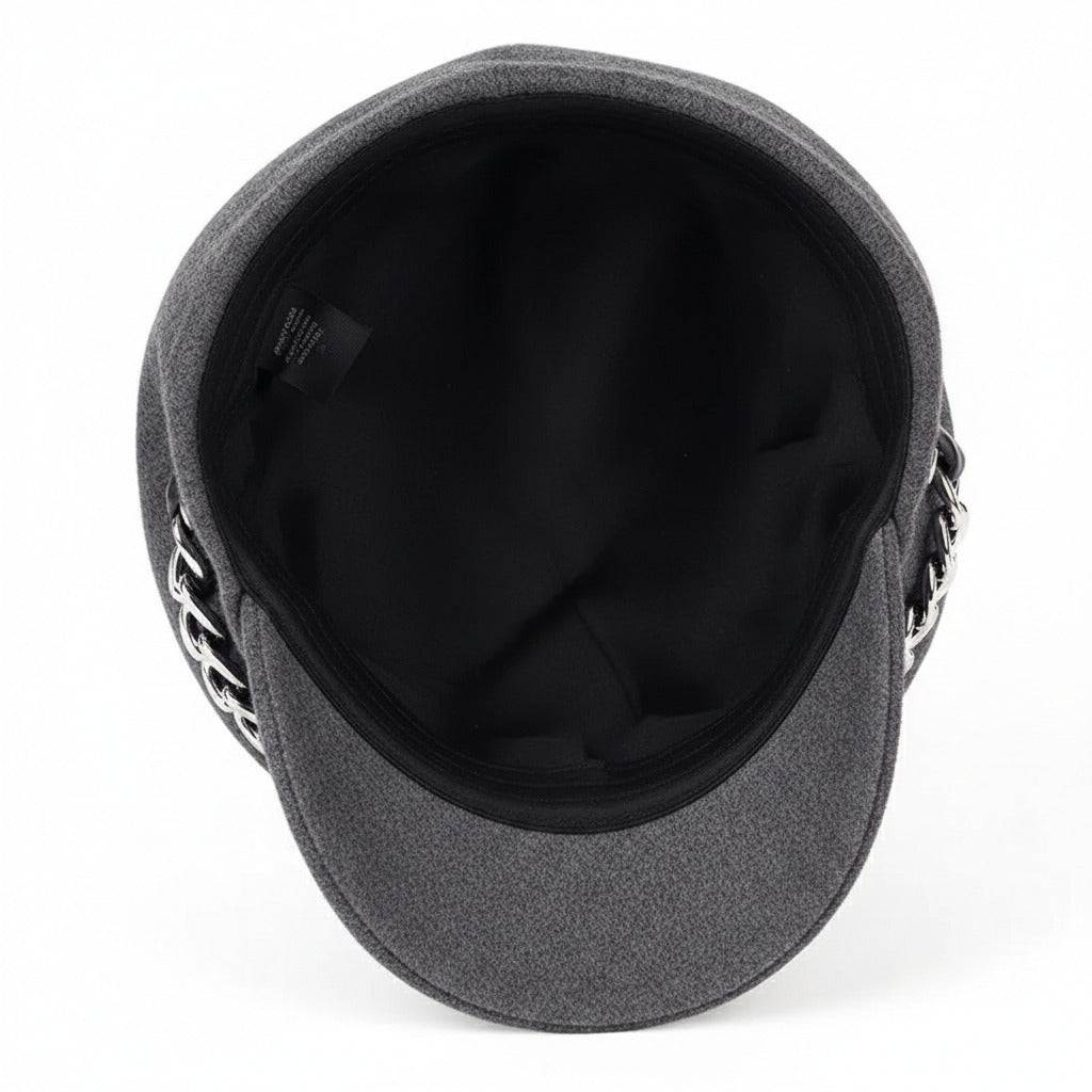 Casquette gavroche unisexe en coton Gris