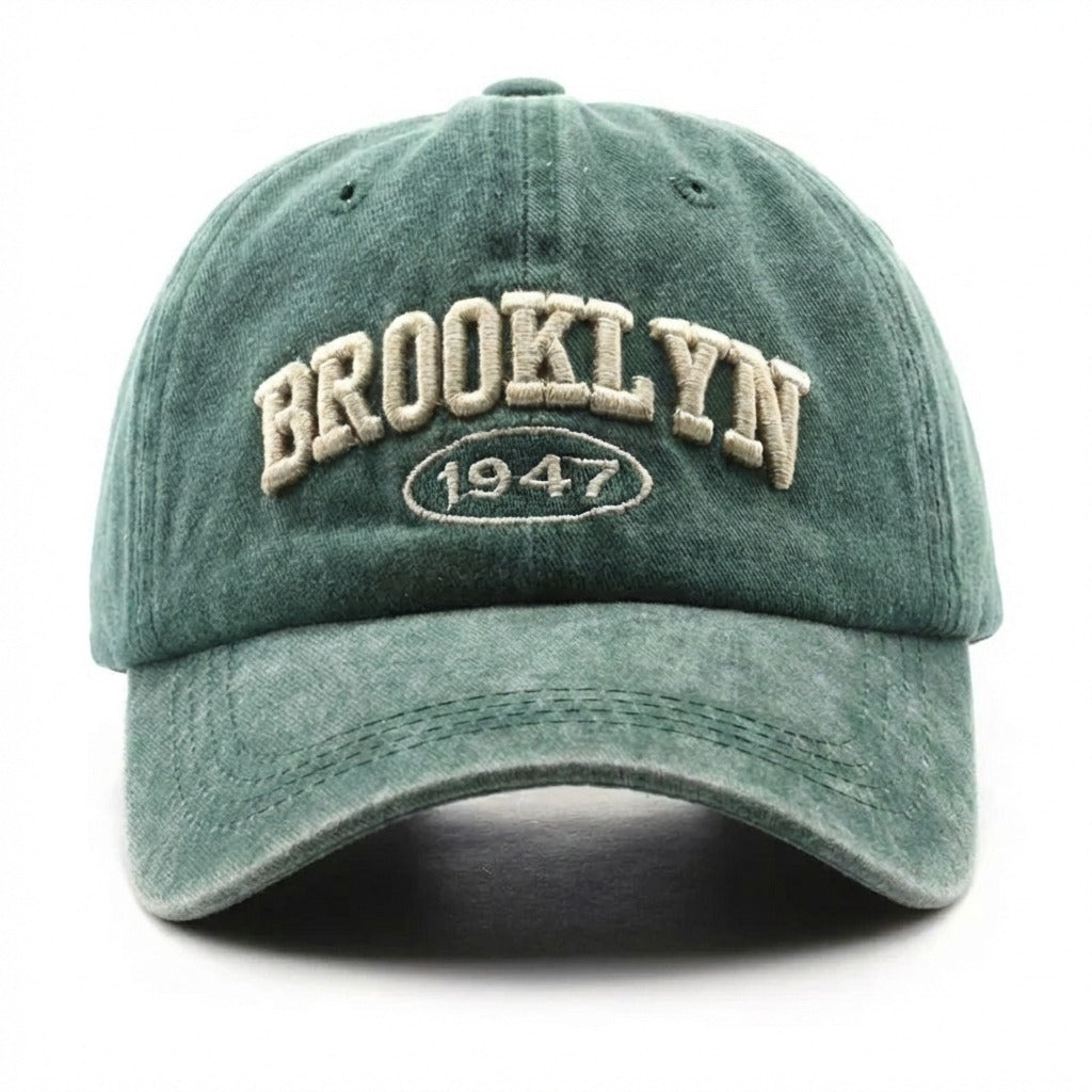 Casquette Rétro Brooklyn Verte en coton 1947
