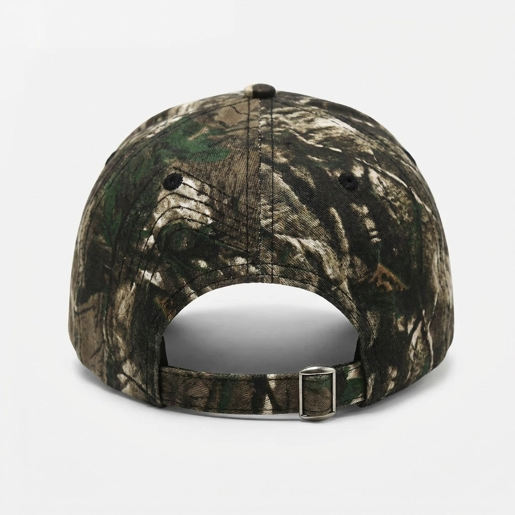 Couvre chef baseball Camo vert jungle avec écriture rose en coton