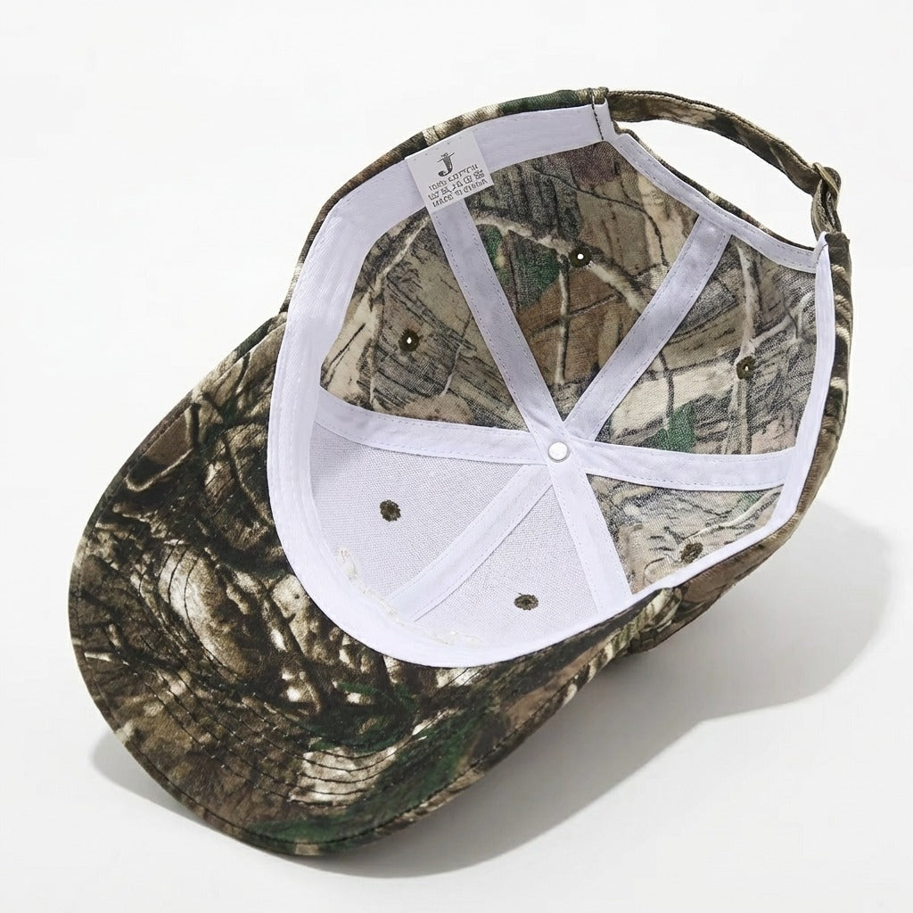 Couvre chef baseball Camo vert jungle avec écriture rose en coton