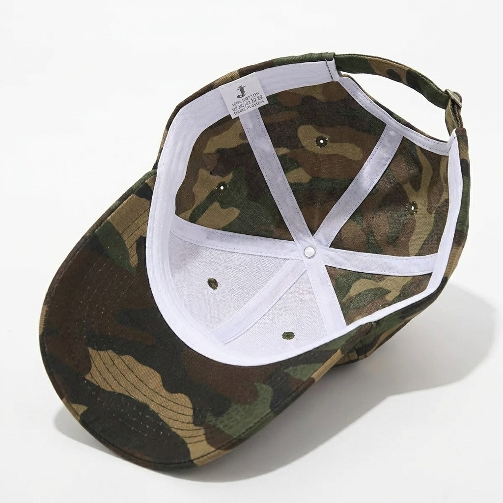 Couvre chef baseball "God's Favorite" Camo militaire en coton