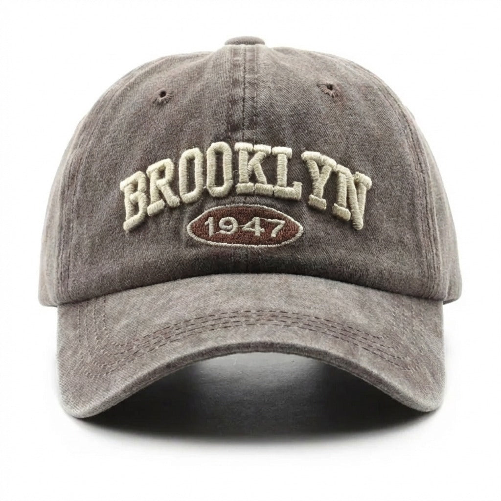 Casquette Rétro Brooklyn Vintage Délavé en coton 1947