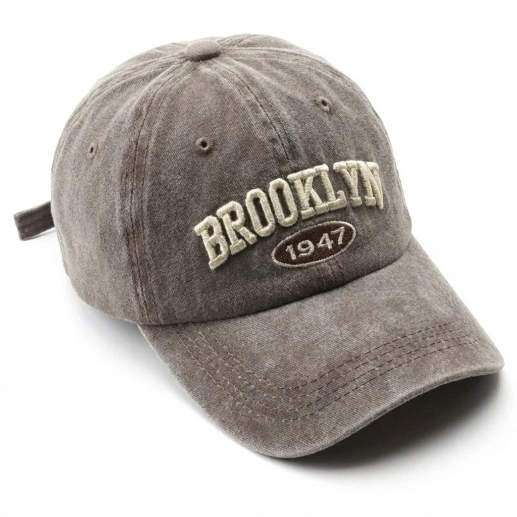 Casquette Rétro Brooklyn Vintage Délavé en coton 1947