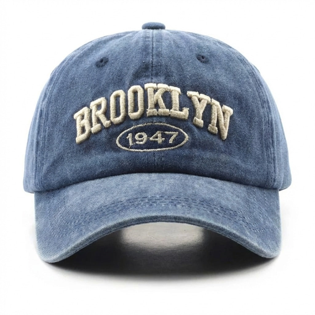 Casquette Rétro Brooklyn Bleu en coton 1947