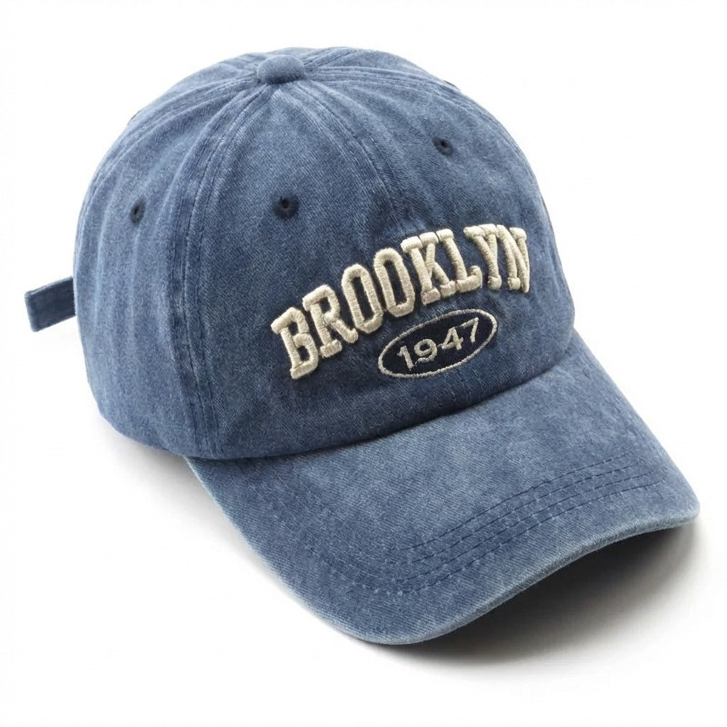 Casquette Rétro Brooklyn Bleu en coton 1947