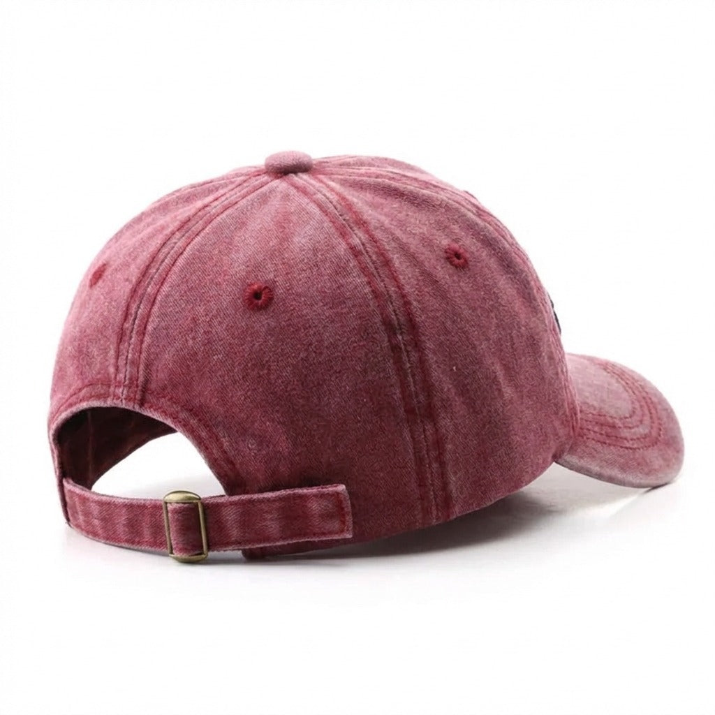 Casquette Rétro Baseball Brooklyn Rouge Vin en coton 1947