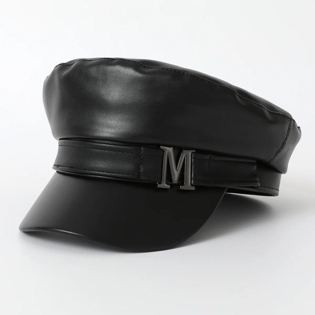 Béret Fashion Noir avec Différent Motif Métallique