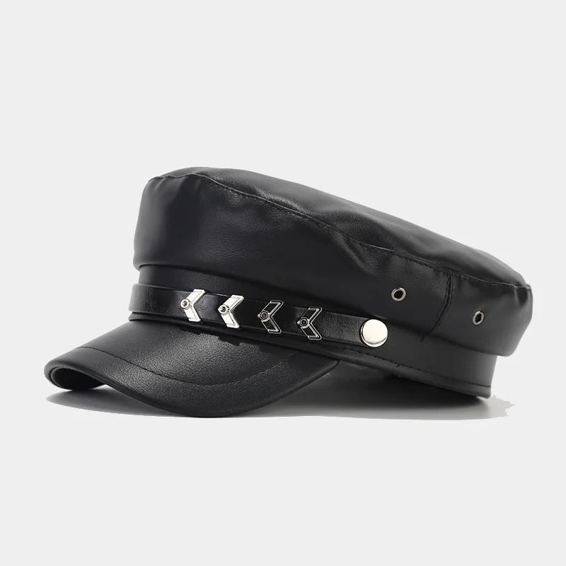 Béret Fashion Noir avec Différent Motif Métallique