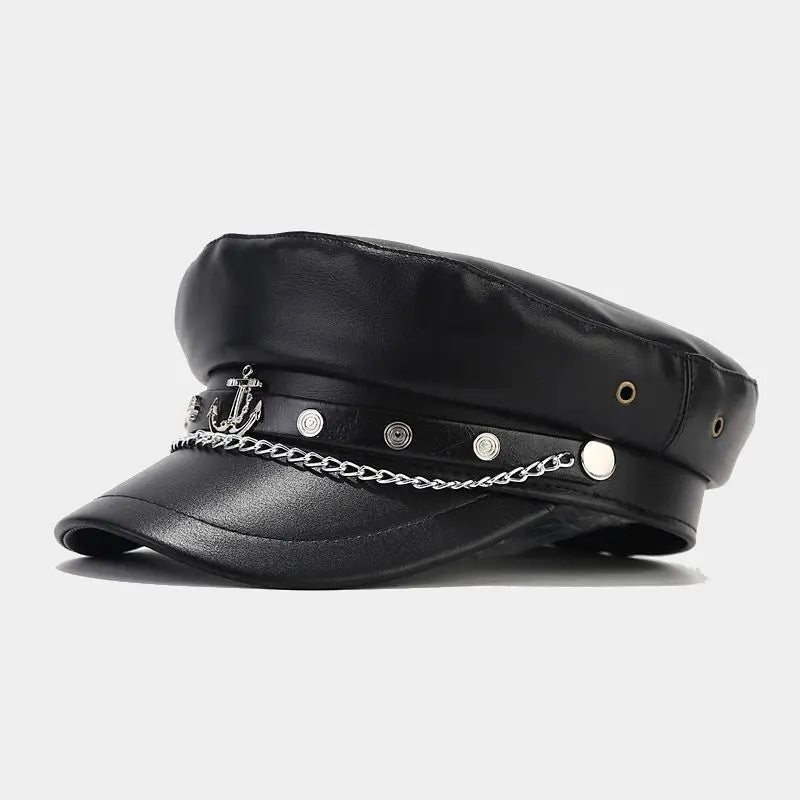 Béret Fashion Noir avec Différent Motif Métallique