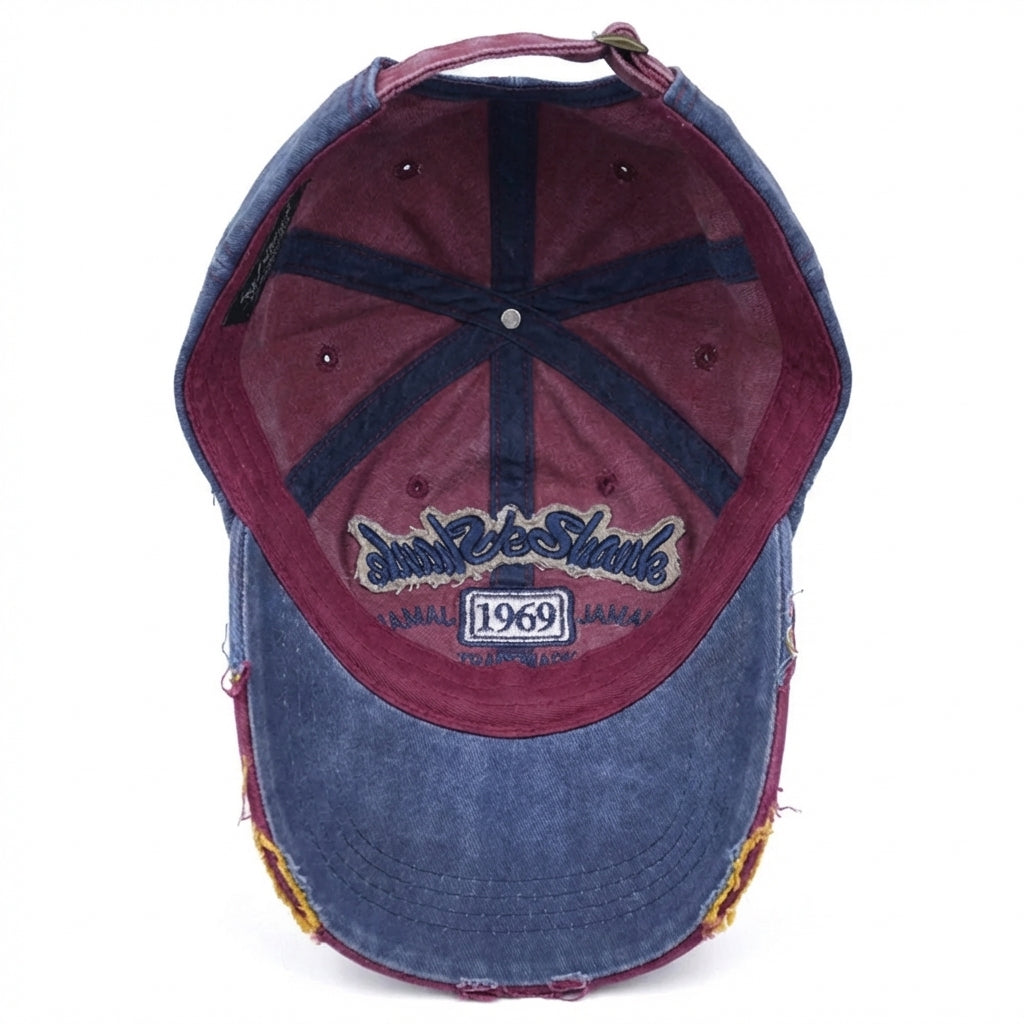 Casquette Snapback rouge américain 1969 Vintage en Cotton