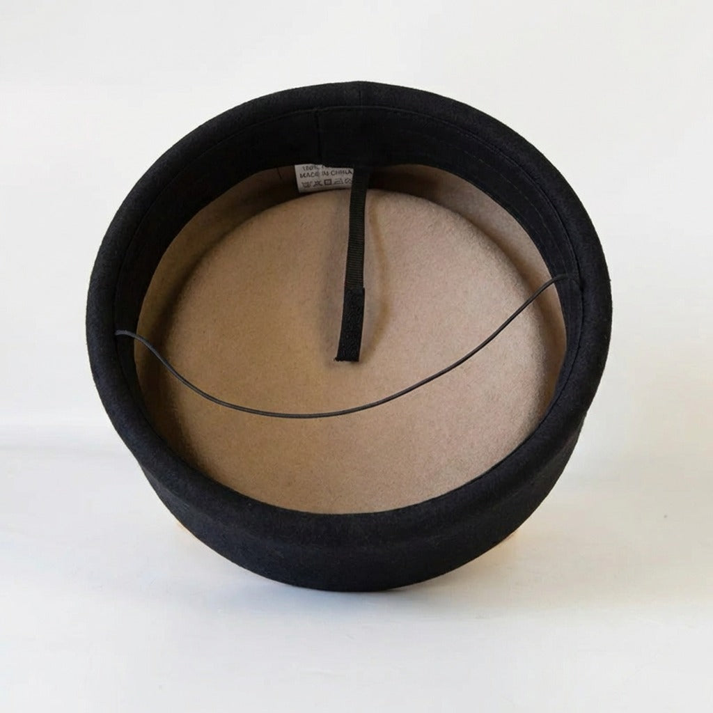 Béret Chapeau Noir en Laine
